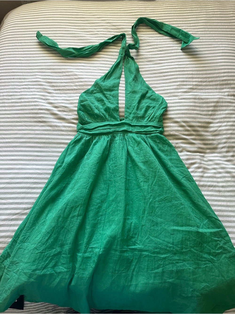 Astr Green Backless Halter Dress